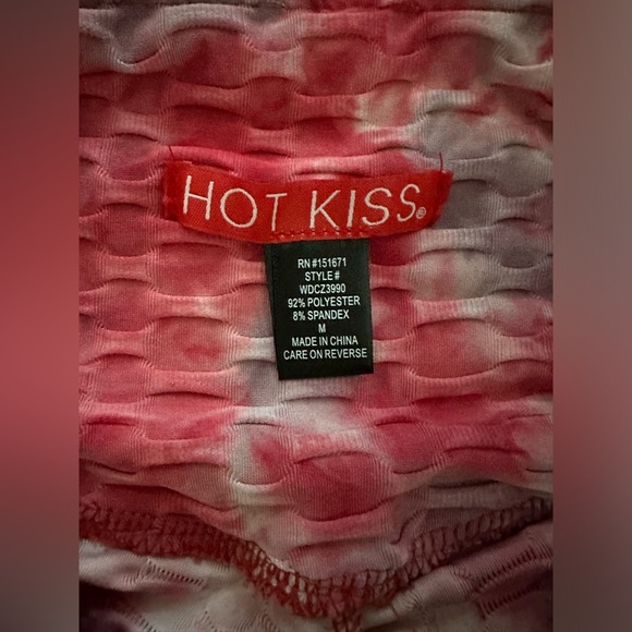 Hot Kiss But Lift Women’s Leggings Tie Dye Pink Size M Tie Ankle - Picture 3 of 5